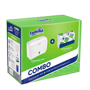 Combo Dispensador Mini De Toallas De Papel En Z + Repuesto Toallas 150 Unidades
